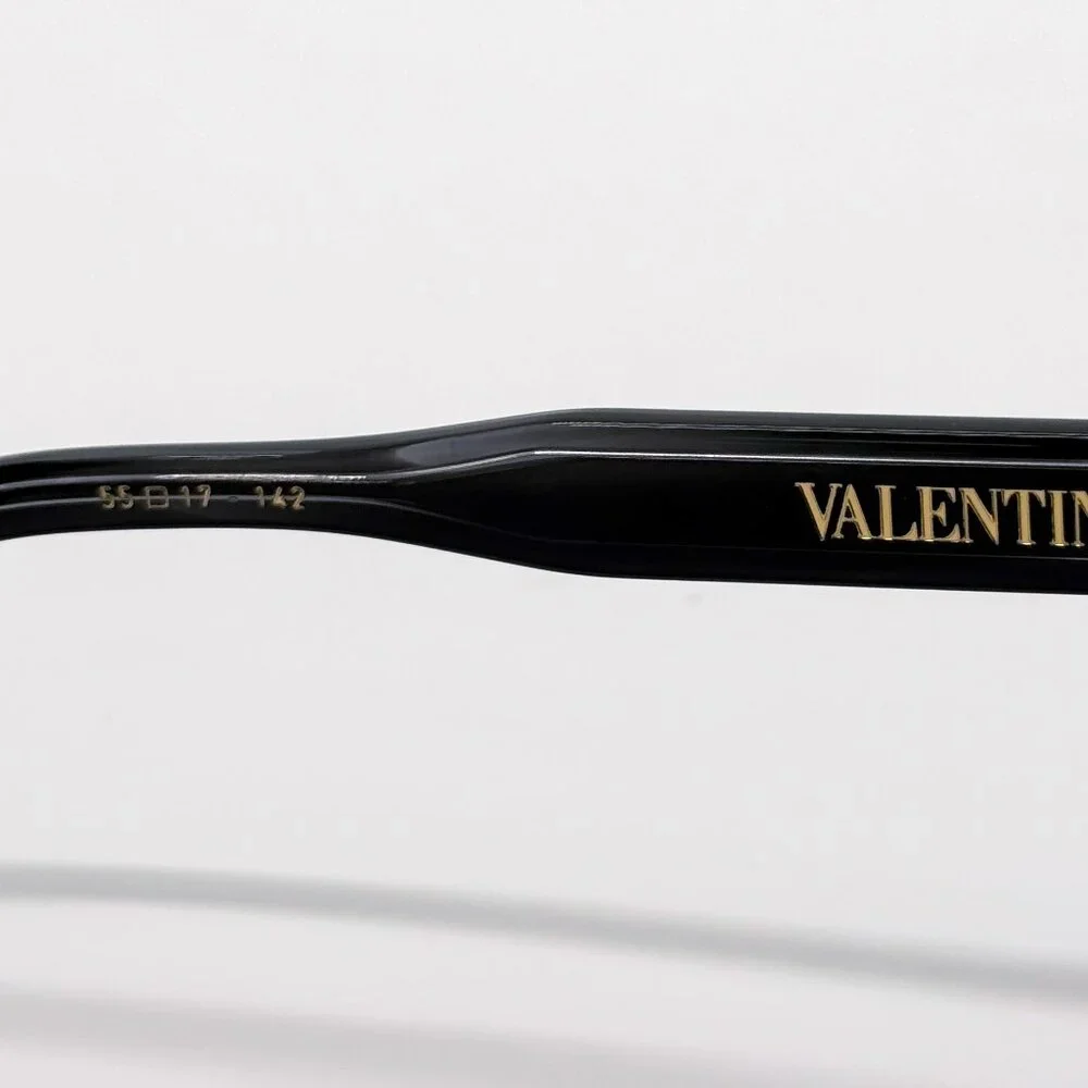 NEW VALENTINO V-GOLDCUT VLS-113B BLACK WOMEN CAT EYE SUNGLASSES VALENTINO